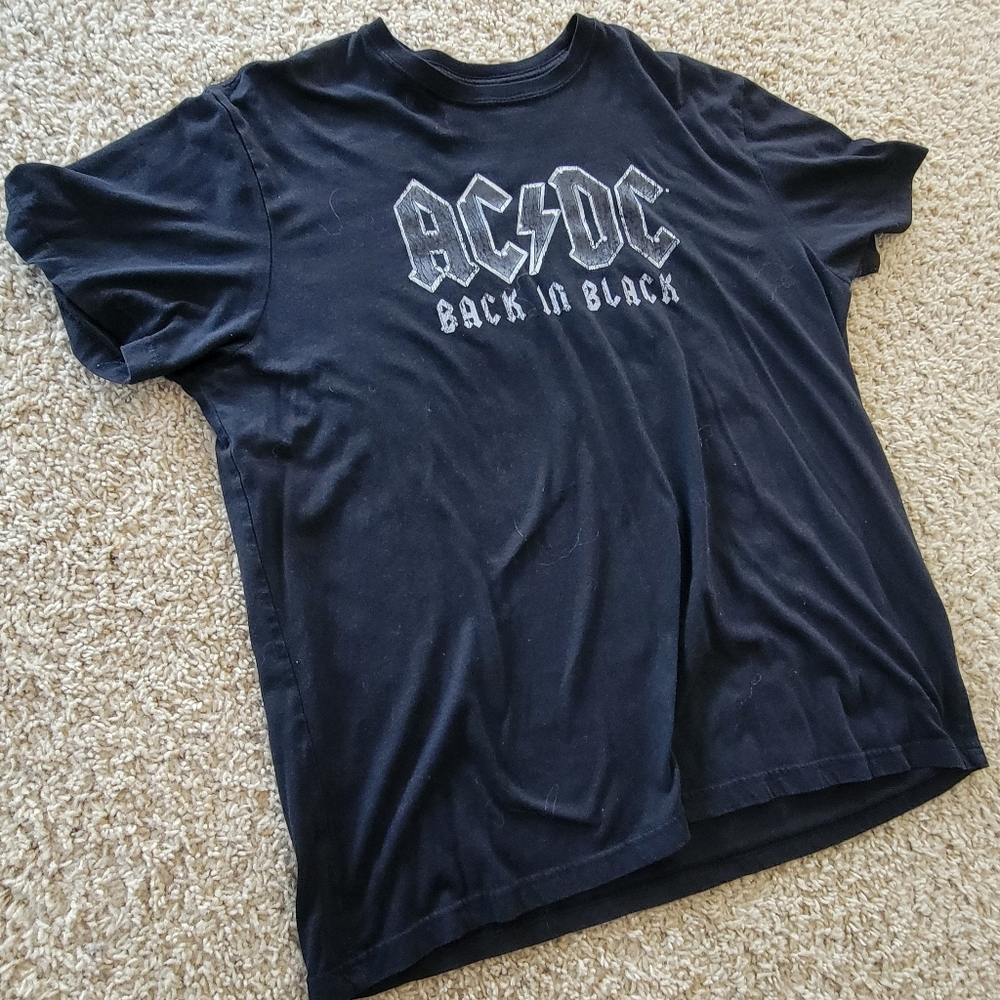 AC/DC Back In Black Rock And Roll Tee Shirt T-Shirt XXL Size 2XL